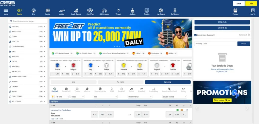 GSB Live Betting Zambia: In-Play Markets and Odds